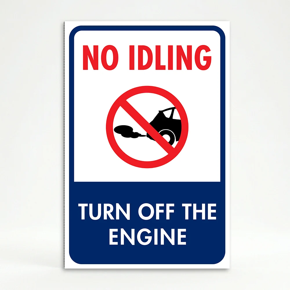 No Idling turn off engine sign with symbol