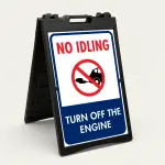 No Idling turn off engine sign with symbol