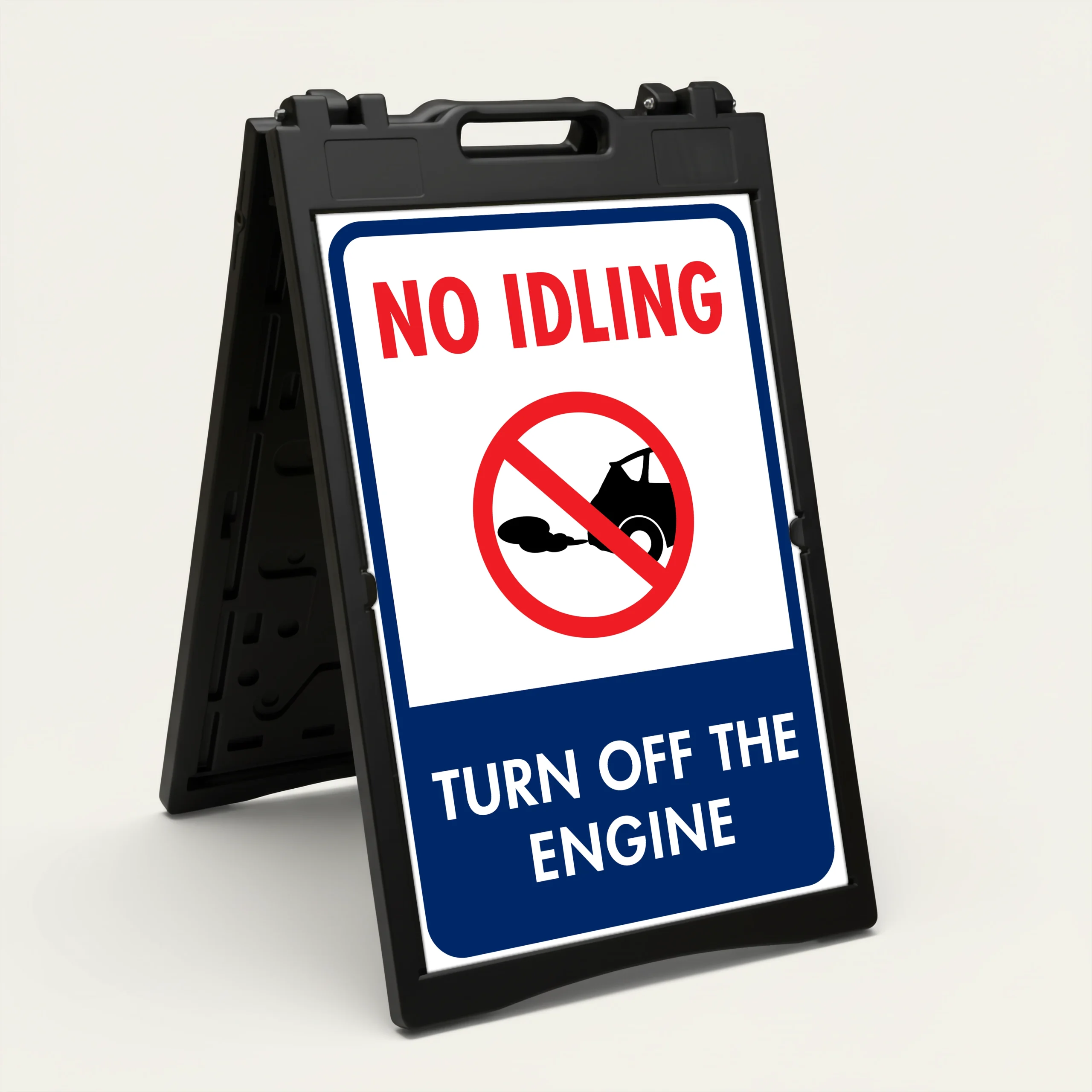 No Idling turn off engine sign with symbol