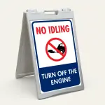 No Idling turn off engine sign with symbol