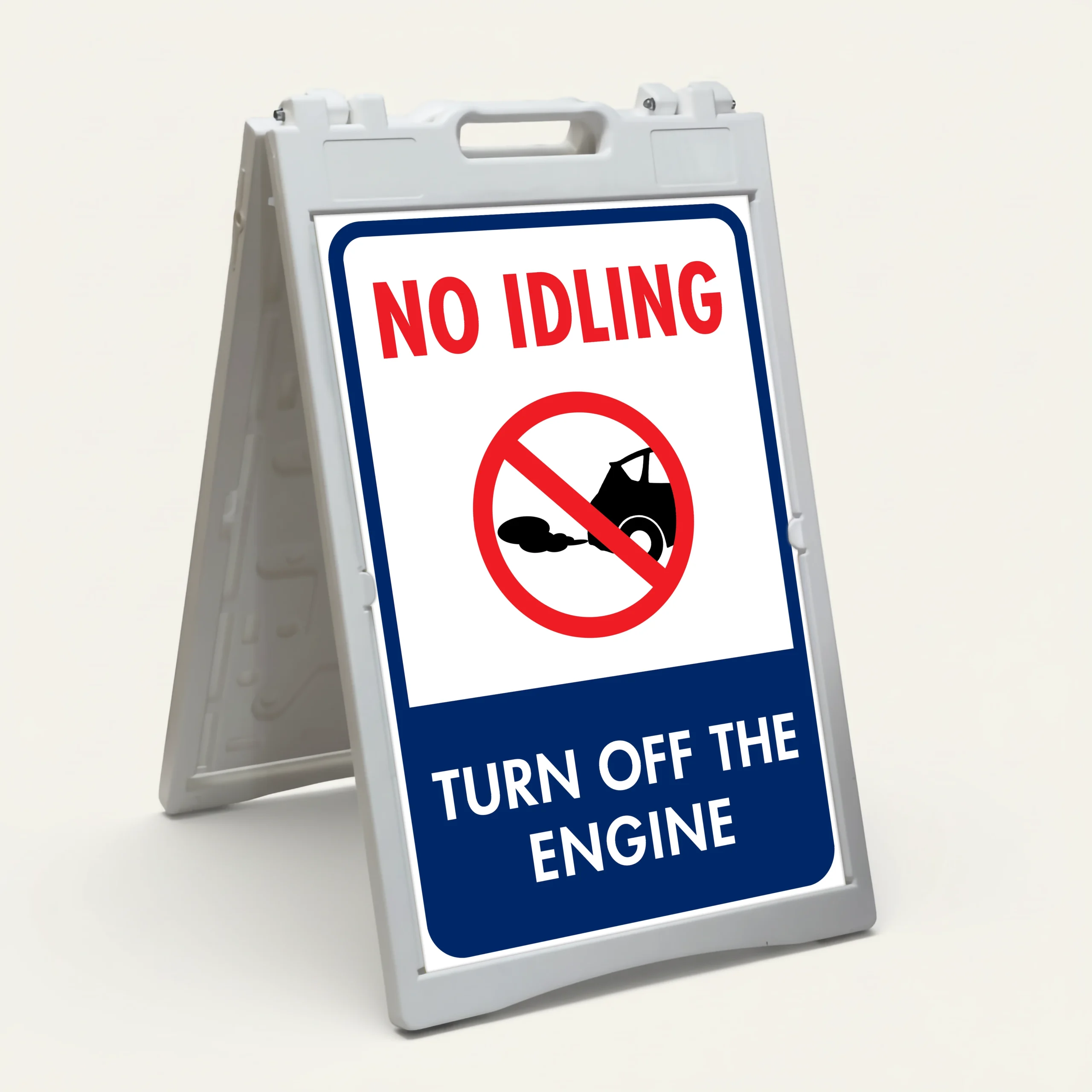 No Idling turn off engine sign with symbol