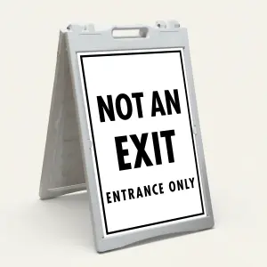 Not an Exit Entrance Only sign with white background and black text