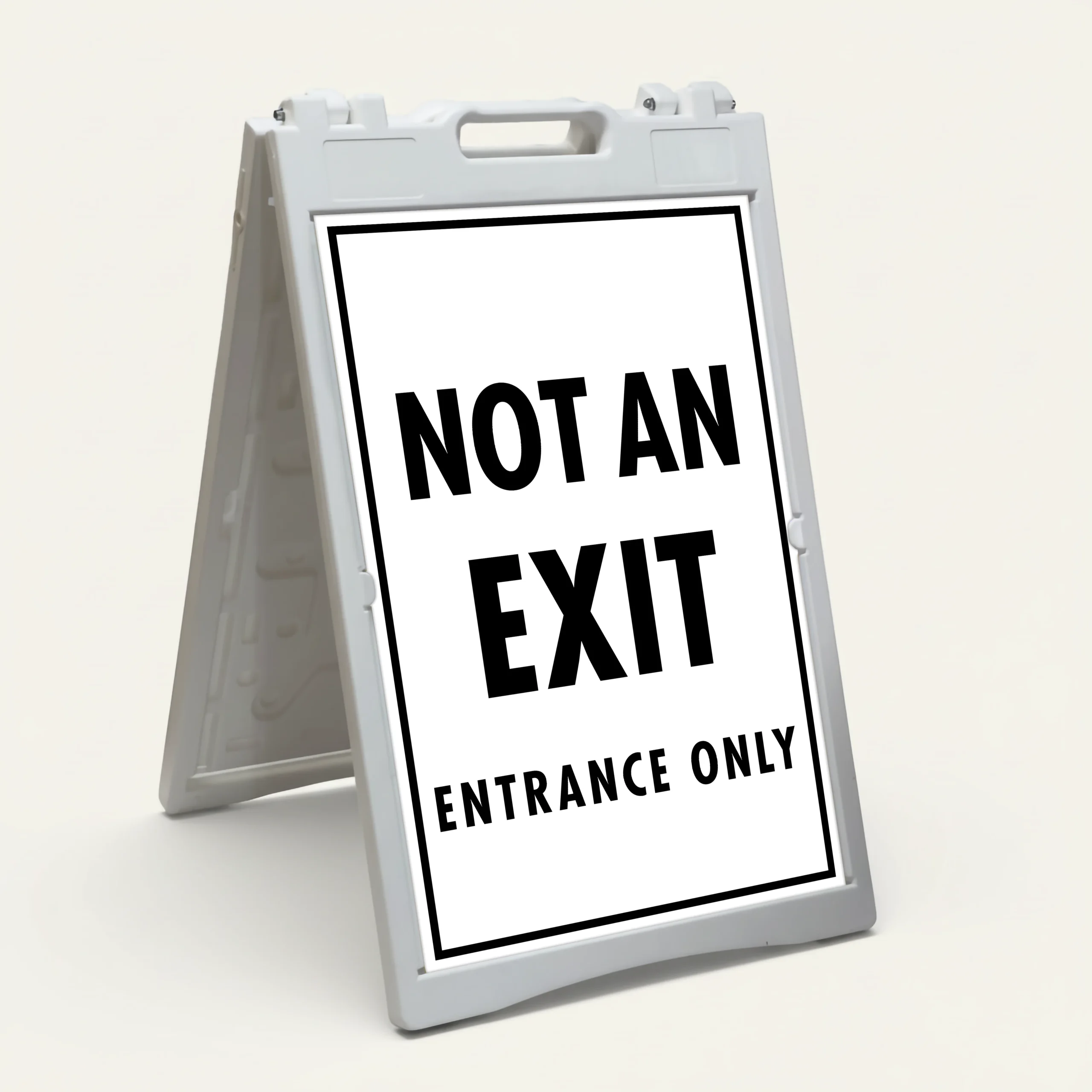 Not an Exit Entrance Only sign with white background and black text