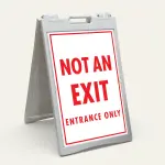 Not an Exit Entrance Only sign with white background and red text