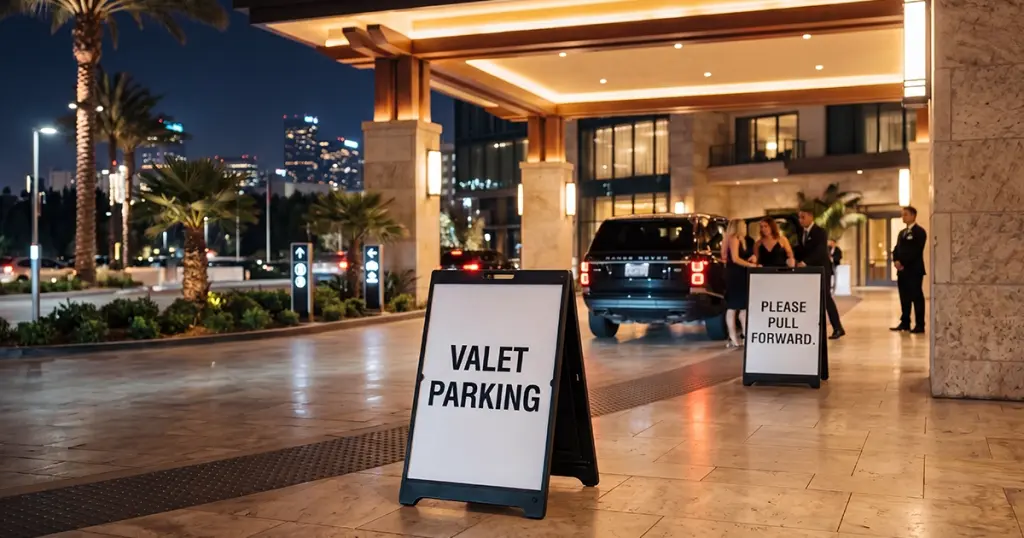 Valet Sign Placement