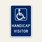 Handicap Visitor Parking Sign – Blue