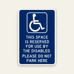Handicap sign- do not park