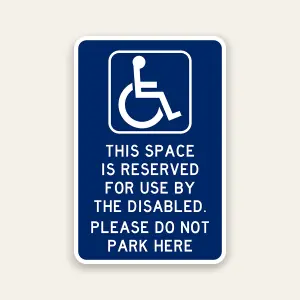 Handicap sign- do not park