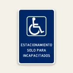 spanish handicap parking sign estacionamiento solo para incapacitados ADA accessible parking sign