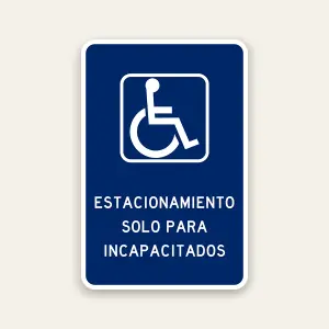 spanish handicap parking sign estacionamiento solo para incapacitados ADA accessible parking sign