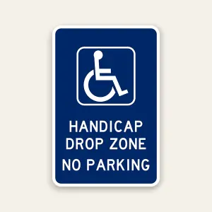 handicap drop zone no parking sign ADA accessible loading zone sign