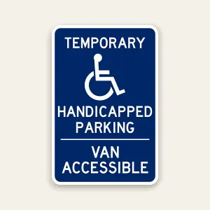 temporary handicap parking van accessible sign ADA temporary accessible parking sign