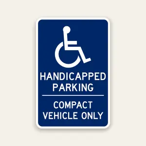 handicapped parking compact vehicle only sign ADA accessible parking compact car sign