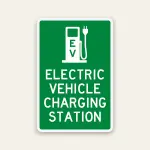 electric vehicle charging station sign with symbol 12x18 reflective ev sign