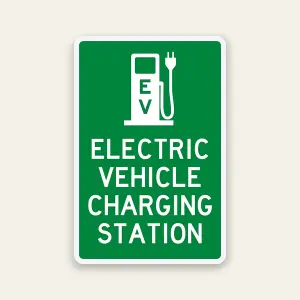 electric vehicle charging station sign with symbol 12x18 reflective ev sign