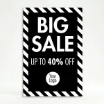 Custom Stripe Border A-Frame Sign for Promotions — Black panel with White Frame