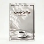 Custom artisan stone café menu board A-frame sign with coffee cup image and serif typography for Los Angeles coffee shop or bakery