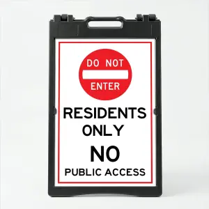 Custom do not enter A-frame sign with red traffic badge and customizable text for Los Angeles parking lot private property or construction site