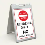 Custom do not enter A-frame sign with red traffic badge and customizable text for Los Angeles parking lot private property or construction site