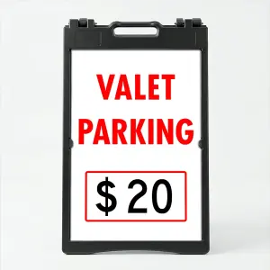 Custom Valet Parking Rate Sign — Red on White
