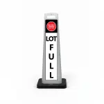 Black white and red lot full do not enter flat cone sign with DO NOT ENTER symbol on black header and LOT FULL lettering on white background for Los Angeles parking lot garage or event venue
