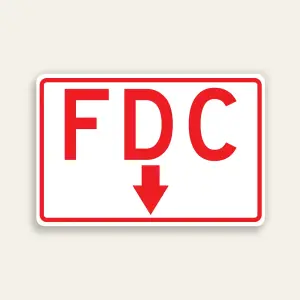 FDC Arrow Down Sign — White Background