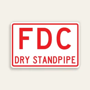 FDC Dry Standpipe Sign — White Background