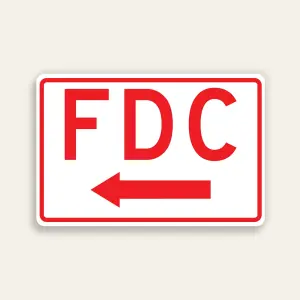 FDC Arrow Left Sign — White Background