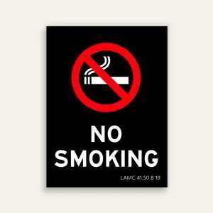 No Smoking Sign LAMC 41.50 B 18 – Black Edition
