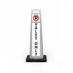 Black white and red valet only no parking flat cone sign with no parking symbol and vertical VALET ONLY lettering on white background for Los Angeles restaurant hotel or event venue valet service