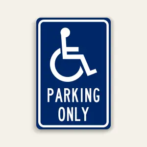Handicap Parking Only ADA Reserved Parking Sign — Reflective Maxmetal 12x18