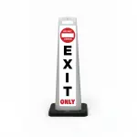 White flat cone sign with DO NOT ENTER symbol at top, bold black vertical EXIT lettering, and red ONLY text at the base.