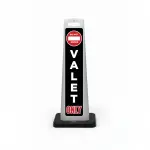 Black valet flat cone sign with DO NOT ENTER symbol, white vertical VALET lettering, and red ONLY text at the base.
